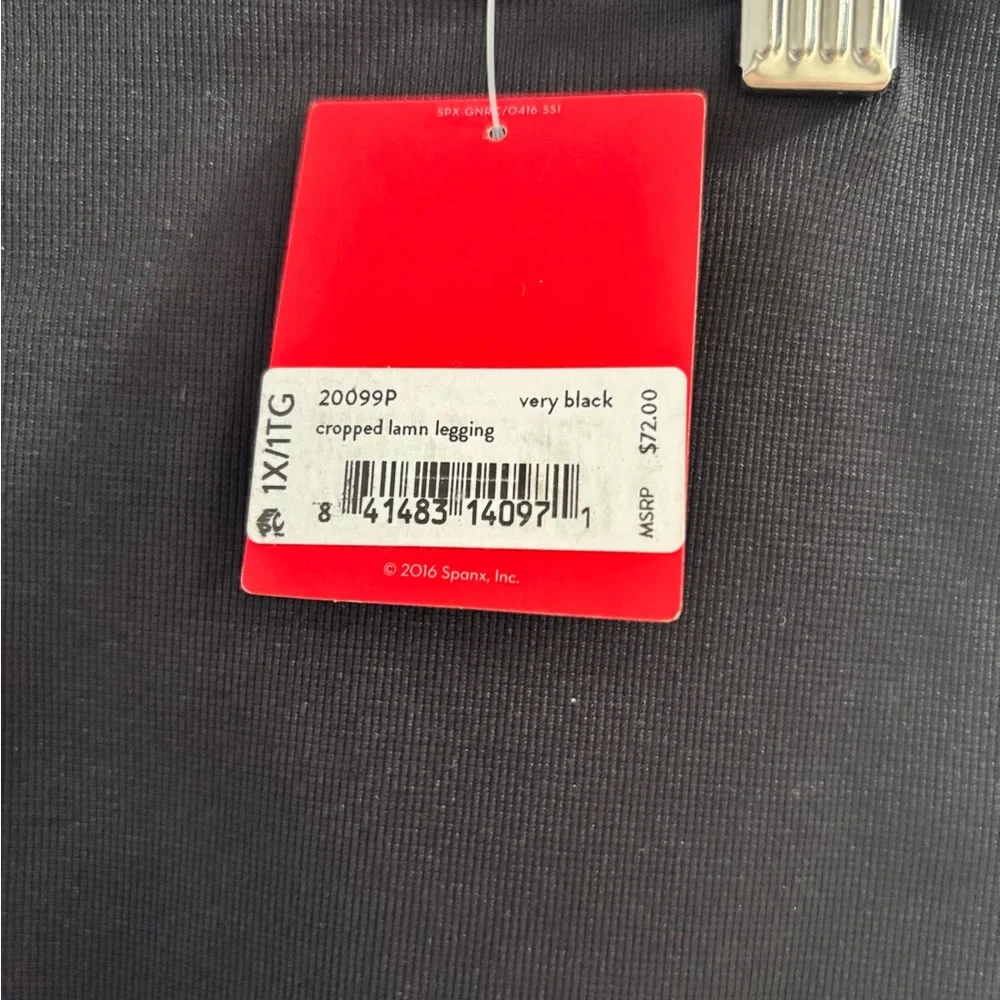 SPANX Classic Black Cropped Lamn Leggings - Picture 4 of 7